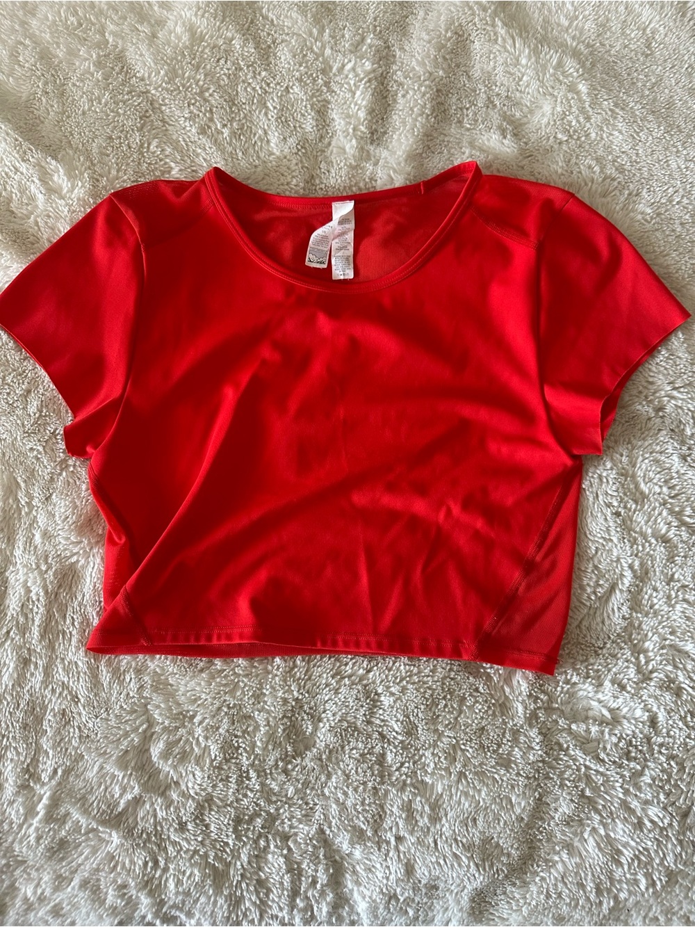 aerie Red Short Sleeve Crop Tee - Picture 1 of 2